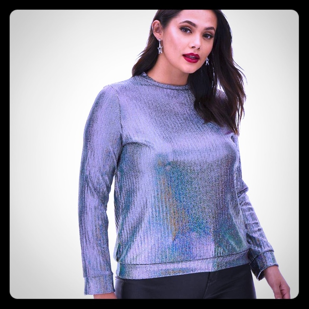 Irredescent Coated Thermal Sweater NWT US 28